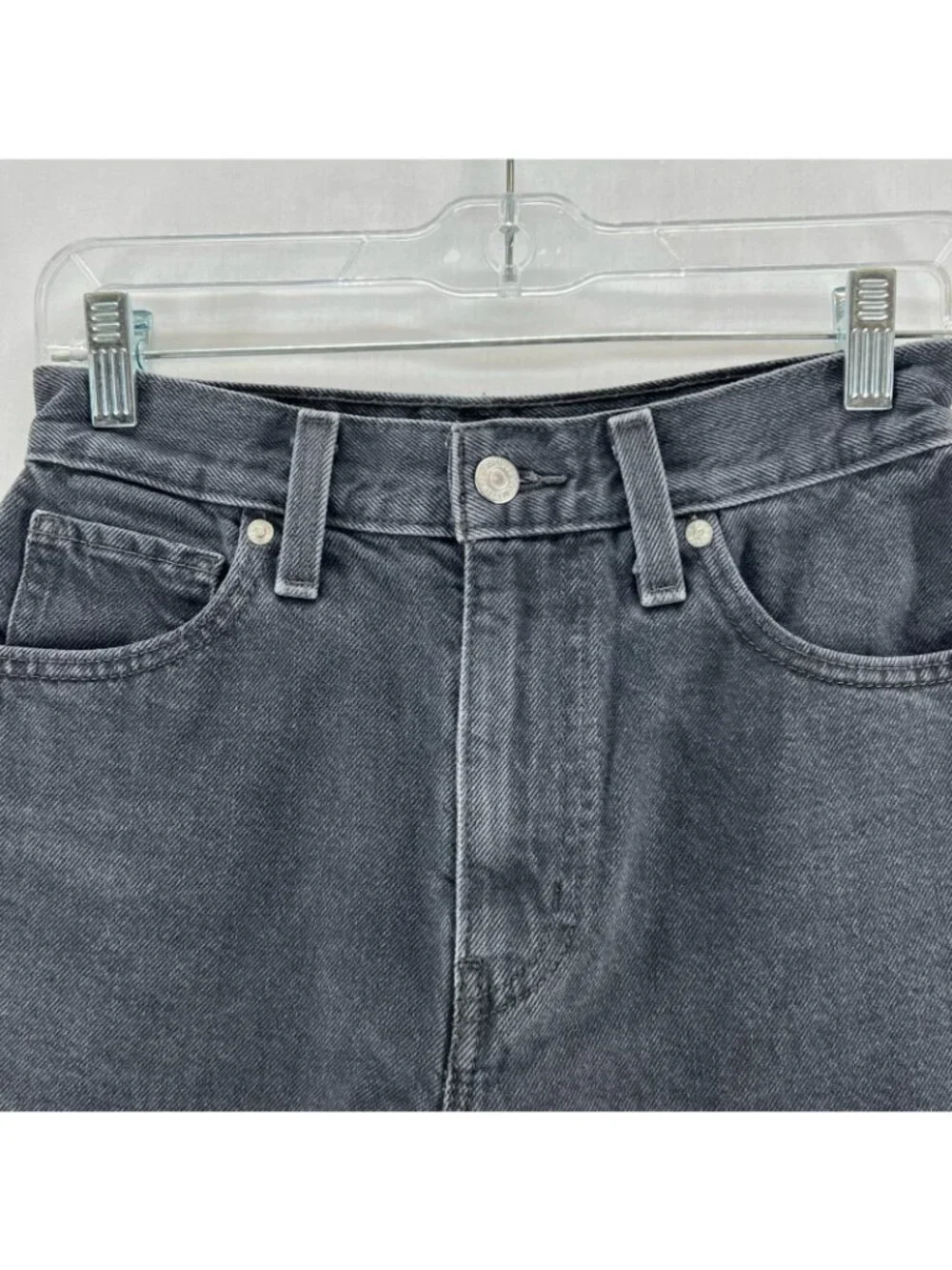 Levi's High Waisted Mom Shorts Womens 25 Denim High Rise Zipper Fly Washed Black